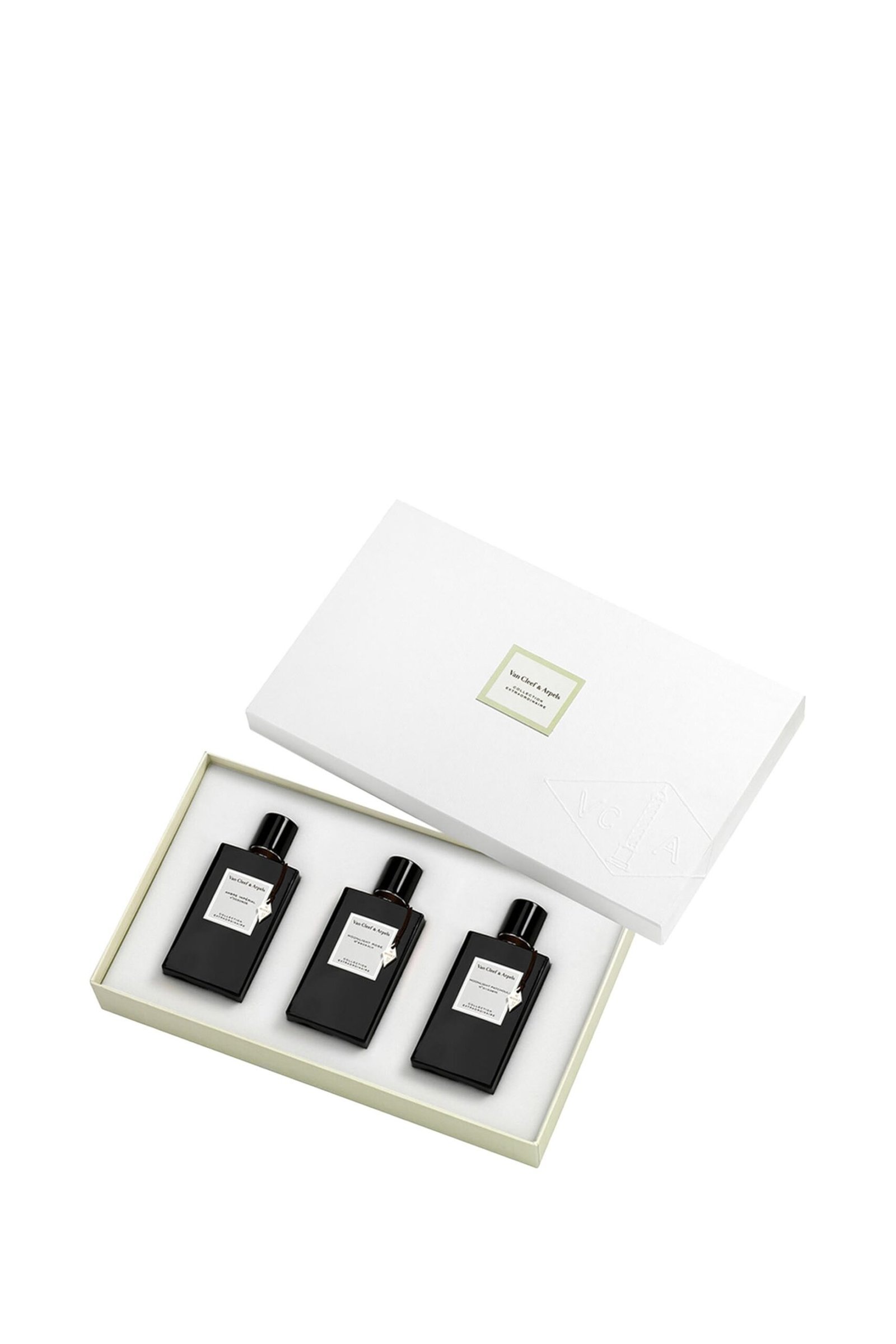 Product Photo Van Cleef & Arpels Collection Extraordinaire Travel Set – 3 x 45ml (Ambre Impérial, Moonlight Rose, Moonlight Patchouli) - Image 1